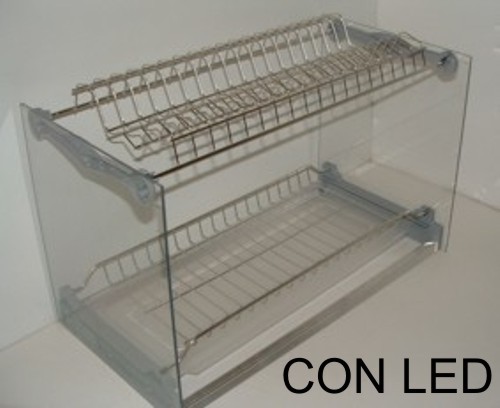 Scolapiatti inox luce led - scolapiatti,
